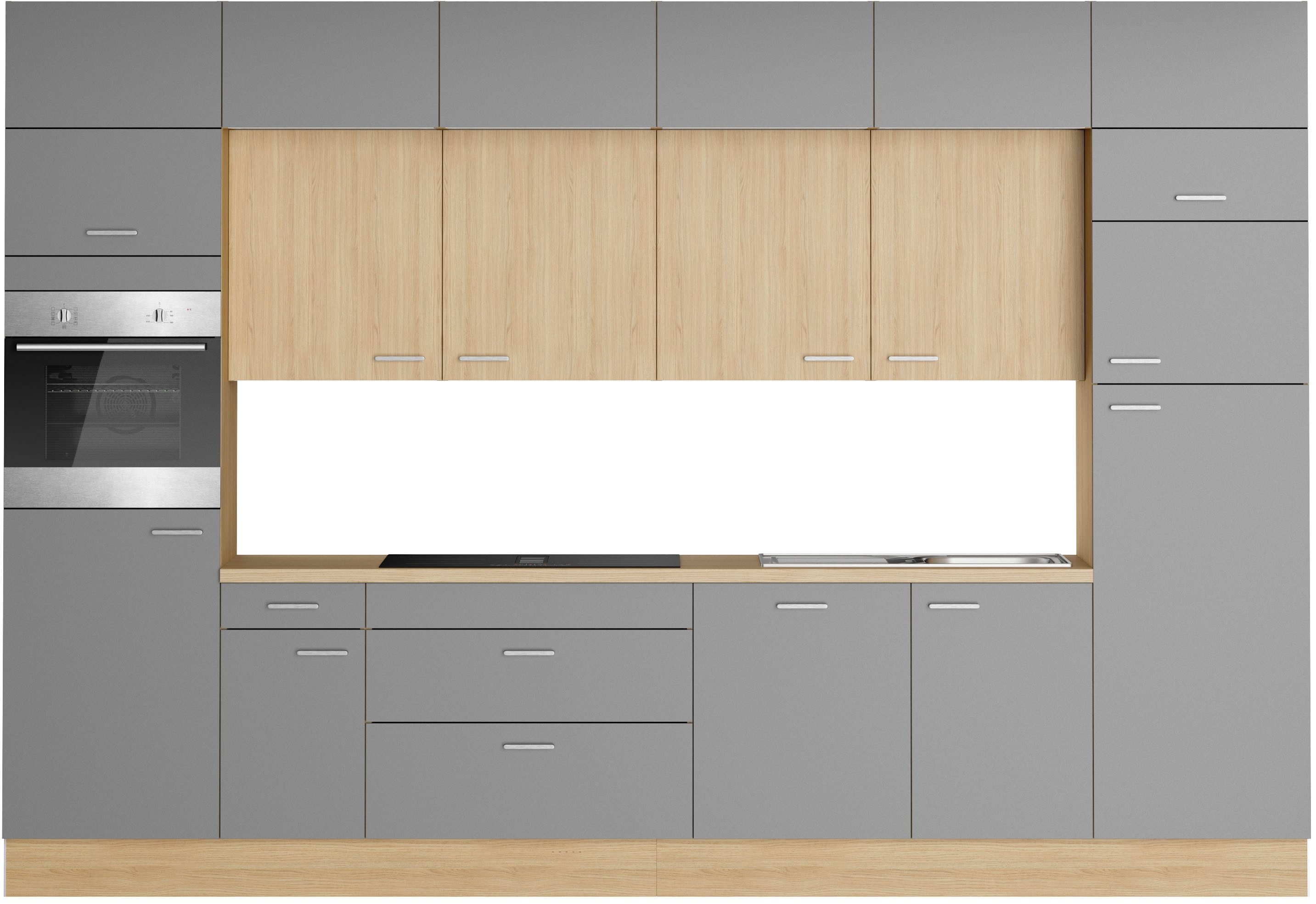 KOCHSTATION Küchenzeile KS-Lucy, Breite 360 cm, Soft-Close, inkl. Zubehör, wahlweise mit E-Geräten