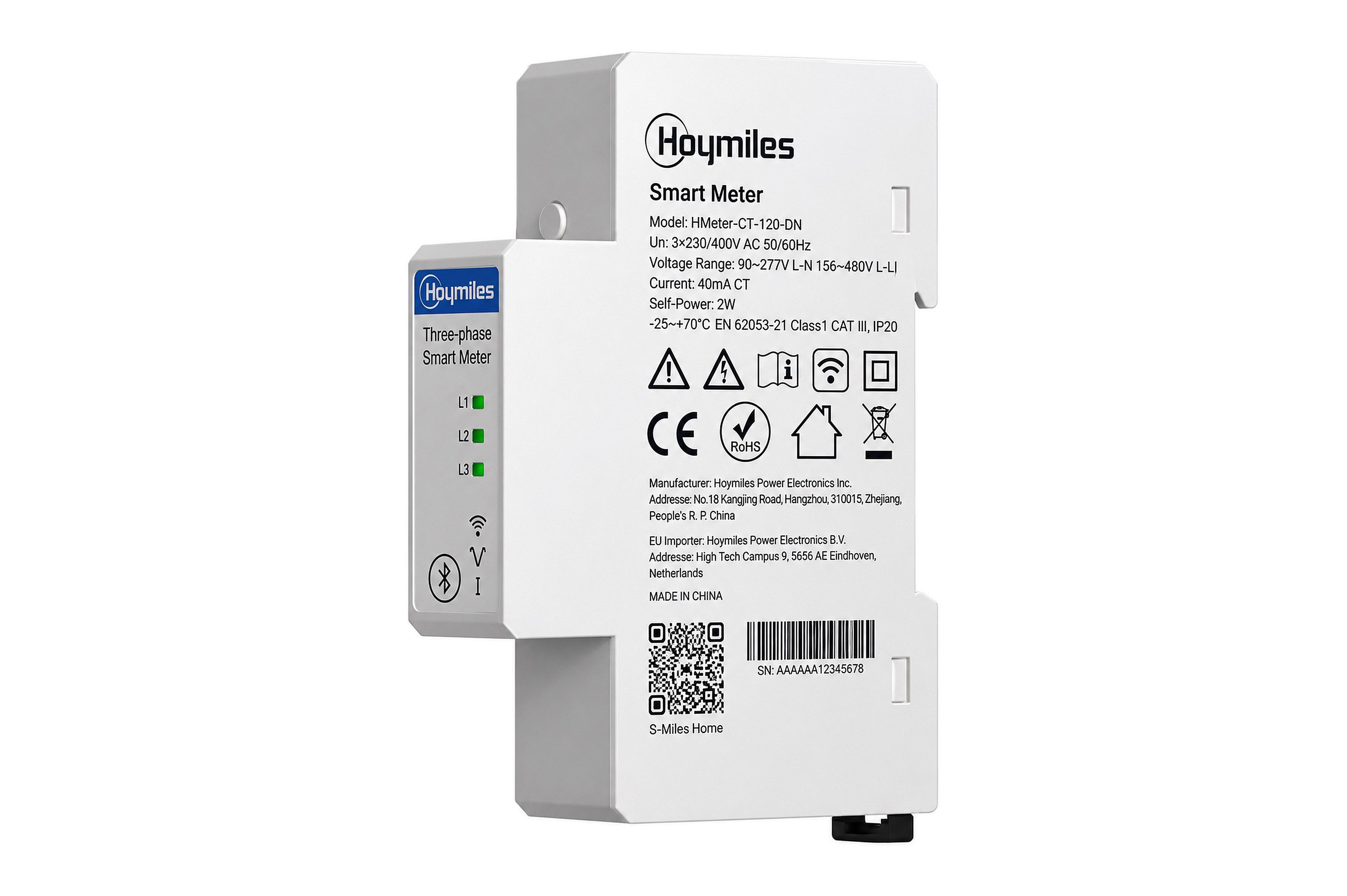Hoymiles Hoymiles Smart Meter - 3-phasig 0% MwSt. Solarkabel, Klemmenanschluss, 0% Mwst. gem. §12, Abs. 3 UstG für Privatanwender