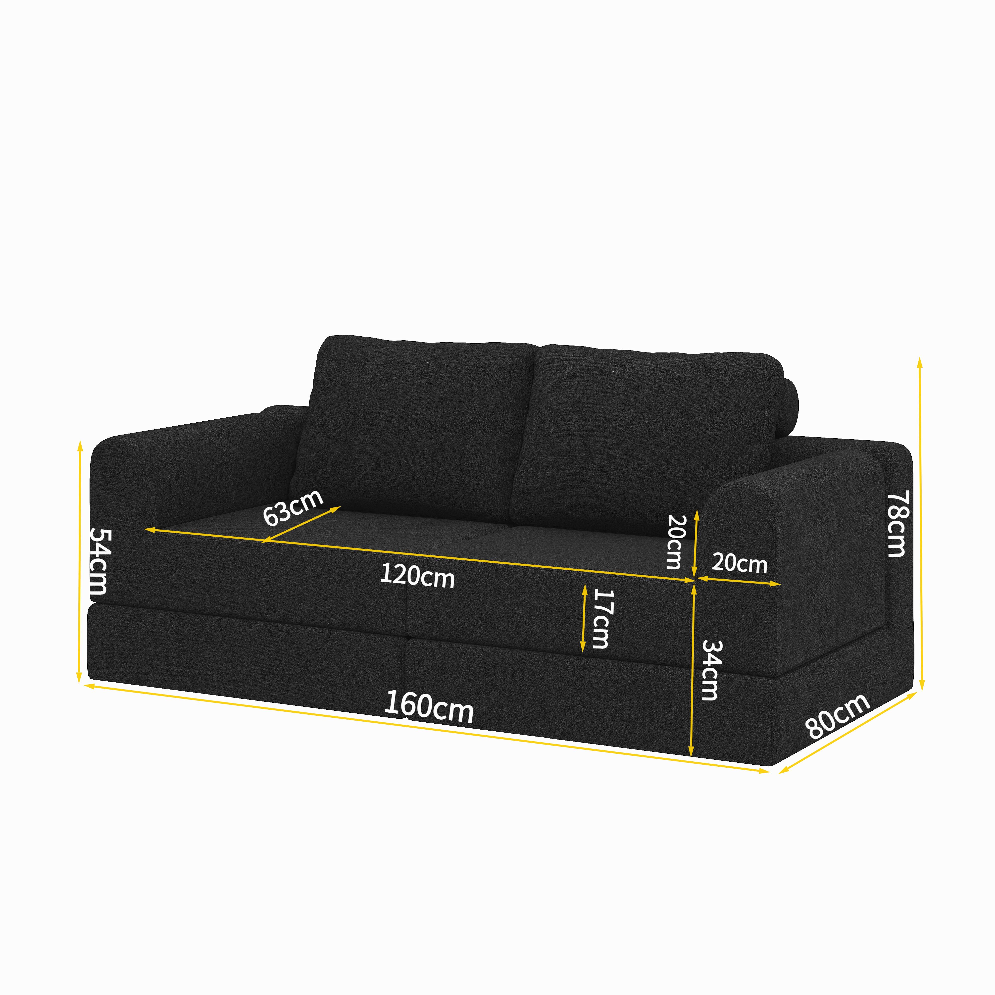 STILVORA Schlafsofa Modulares sofa Multifunktionales Klappsofa für Wohn- und Schlaf-, Klappbares Multifunktions-Sofa mit Memory-Schaum – Rust Braun, hochwertige Schaumpolsterung für Sitz- und Liegekomfort