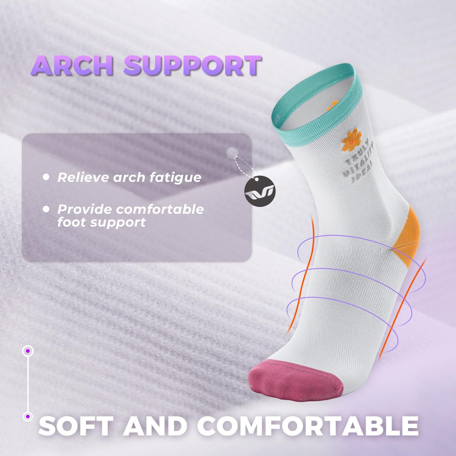 ROCKBROS Sportsocken TVI Fahrradsocken Damen 2er Pack (Sportsocken für Radsport, Laufen, Fitness, Crossfit) Sommer Lightweight Atmungsaktive