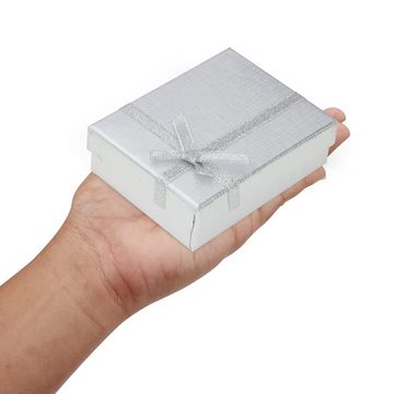 Kurtzy Geschenkbox 12 Schmuckverpackungsboxen in Silberfarbe, 9x7 cm, Set mit 12 Stück, 12 Stück Silberfarbene Geschenkboxen für Schmuckverpackung 9x7 cm
