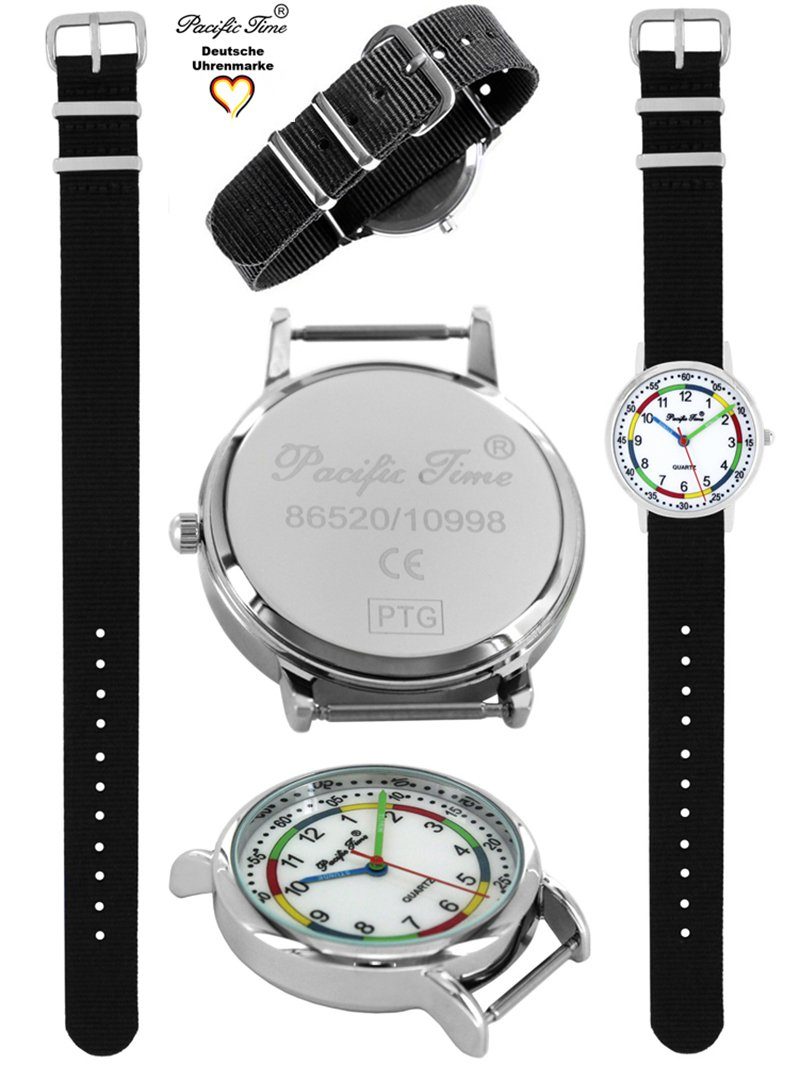 Armbanduhr Mix Time - und Quarzuhr Pacific Design schwarz Match First Versand Gratis Kinder Lernuhr Wechselarmband,