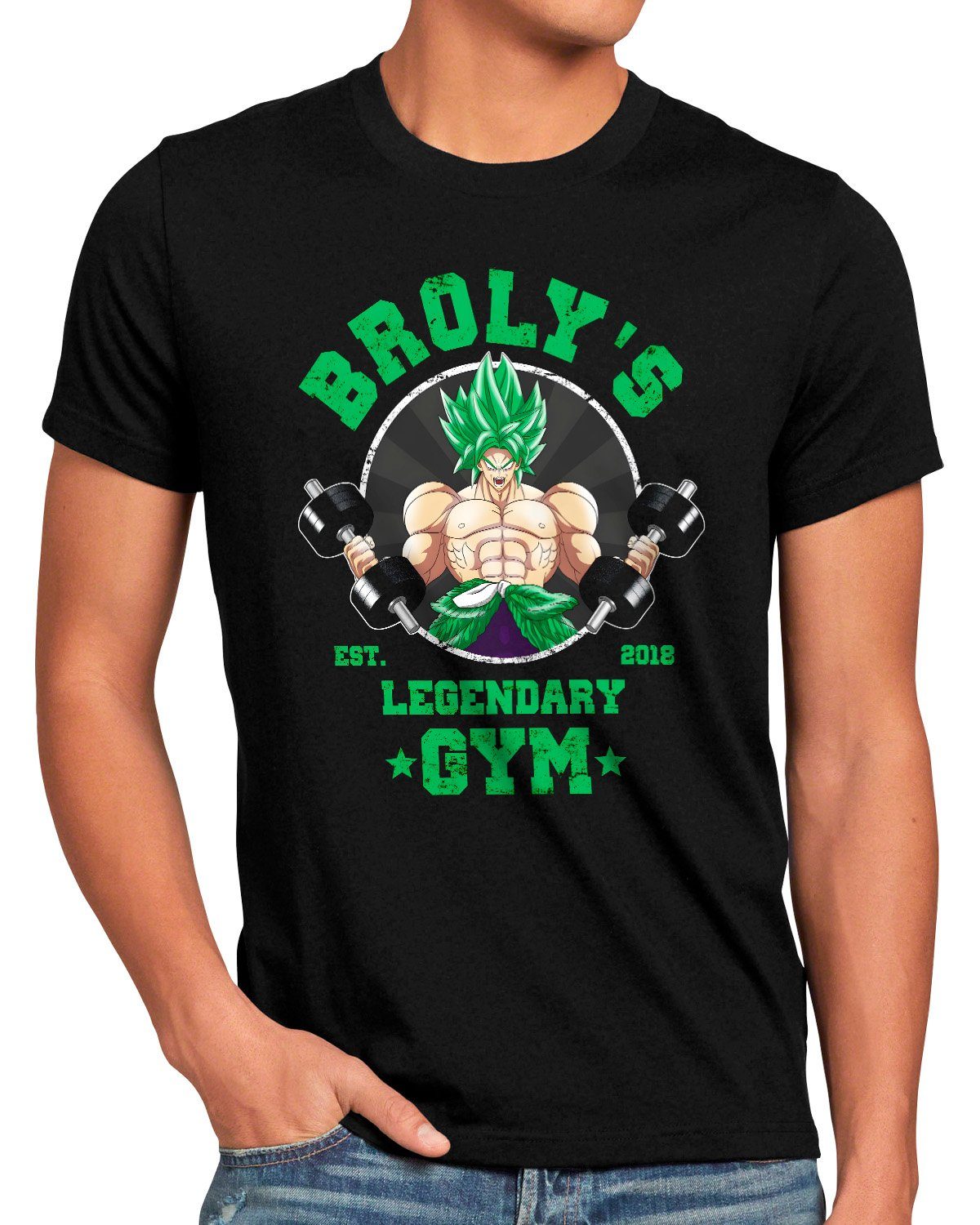 style3 Print-Shirt Herren T-Shirt Brolys fitness songoku gt studio sport super Gym dragonball z