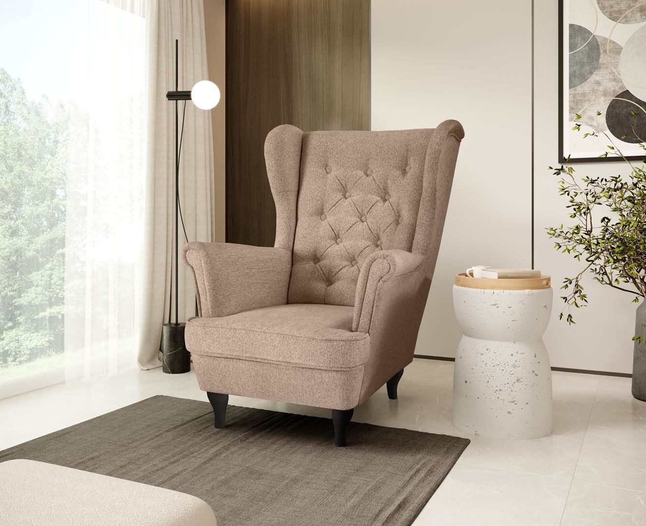 Beautysofa Ohrensessel Ohrensessel Sessel FALCO Chesterfield günstig online kaufen
