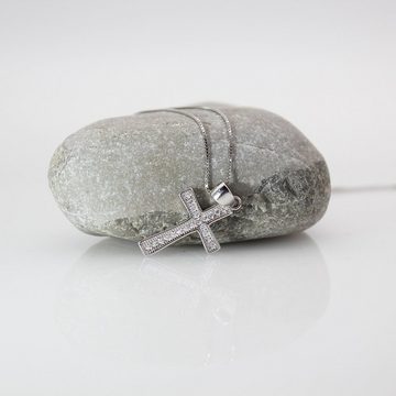 ELLAWIL Silberkette Kreuzkette Damen Kette mit Kreuz Anhänger Halskette Schmuck (Kettenlänge 50 cm, Sterling Silber 925), inklusive Geschenkschachtel