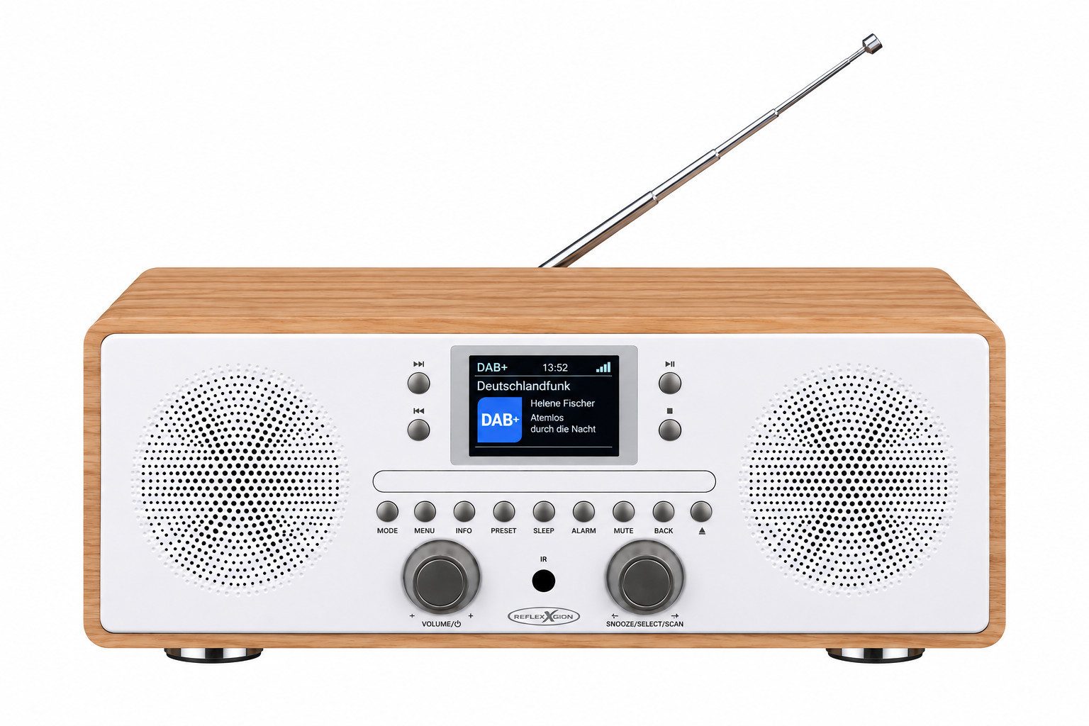 Reflexion HRA21DAB+ Stereo Radio mit CD-Player, Bluetooth, UKW, USB und AUX Digitalradio (DAB) (Digitalradio (DAB), 160 W, 2,4" TFT-Farbdisplay, Uhr-Anzeige mit Dual-Alarm und Sleep-Timer)