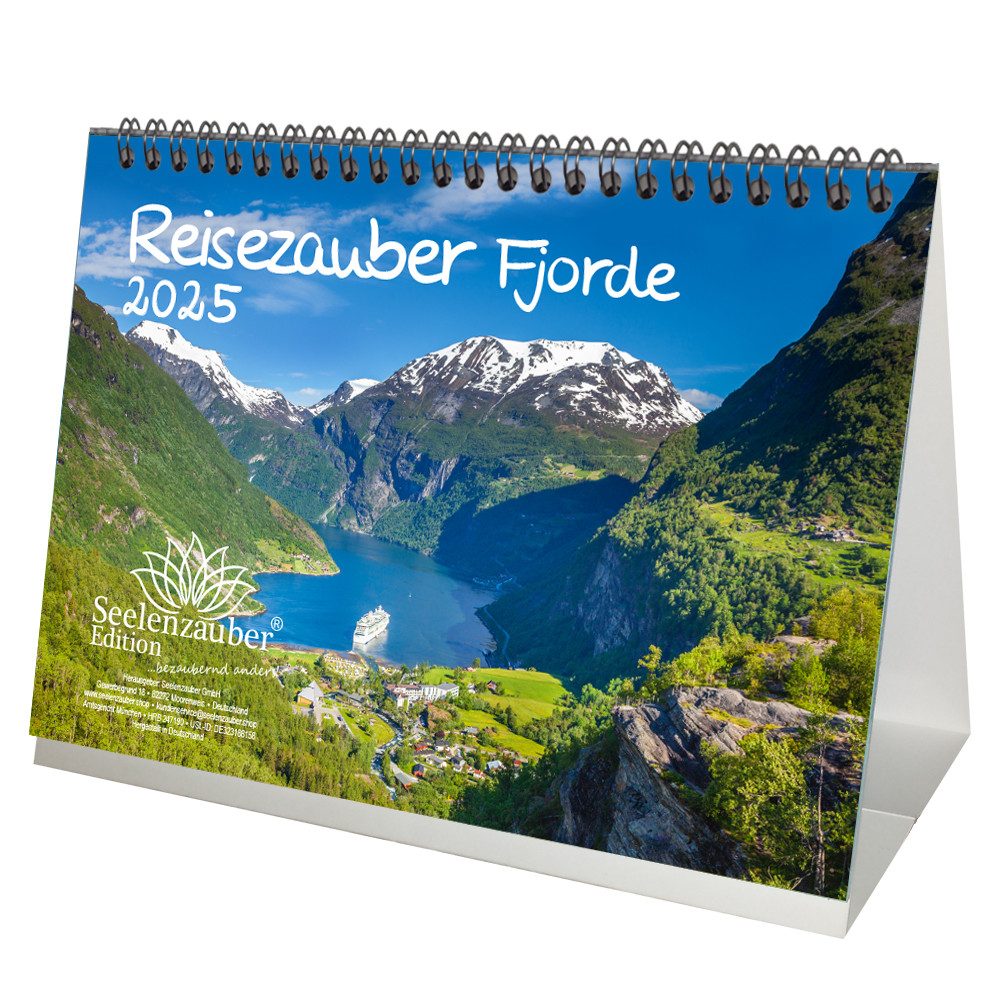 Seelenzauber Tischkalender Reisezauber Fjorde DIN A5 Kalender für 2025
