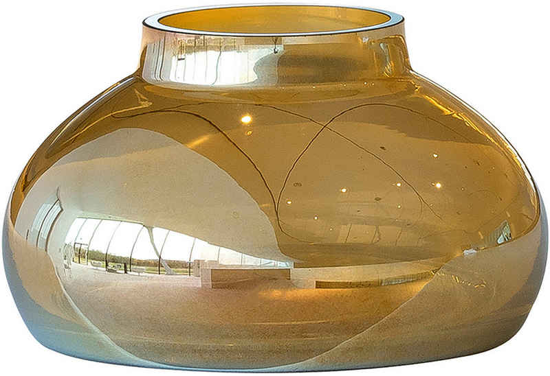 LEONARDO Tischvase Dekovase Poesia, goldfarben (1 St), handgefertigtes Deko-Objekt aus Glas