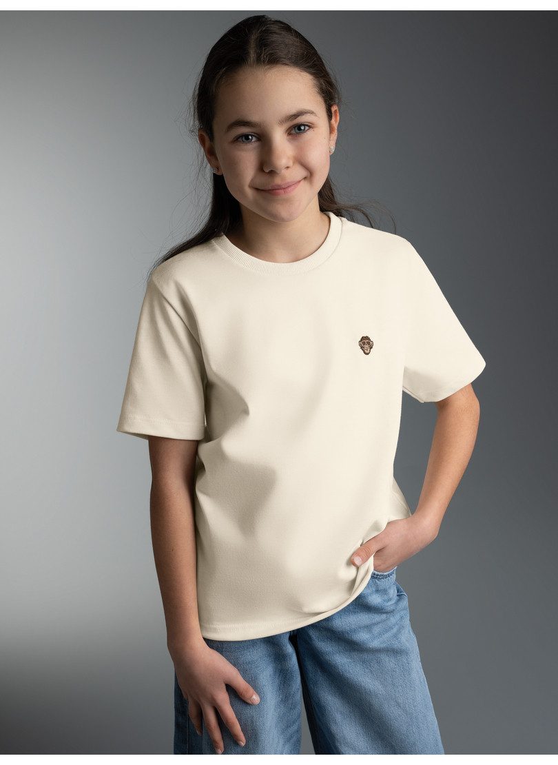 Trigema T-Shirt TRIGEMA Heavy Oversized T-Shirt mit Affe Charly-Stickmotiv (1-tlg)