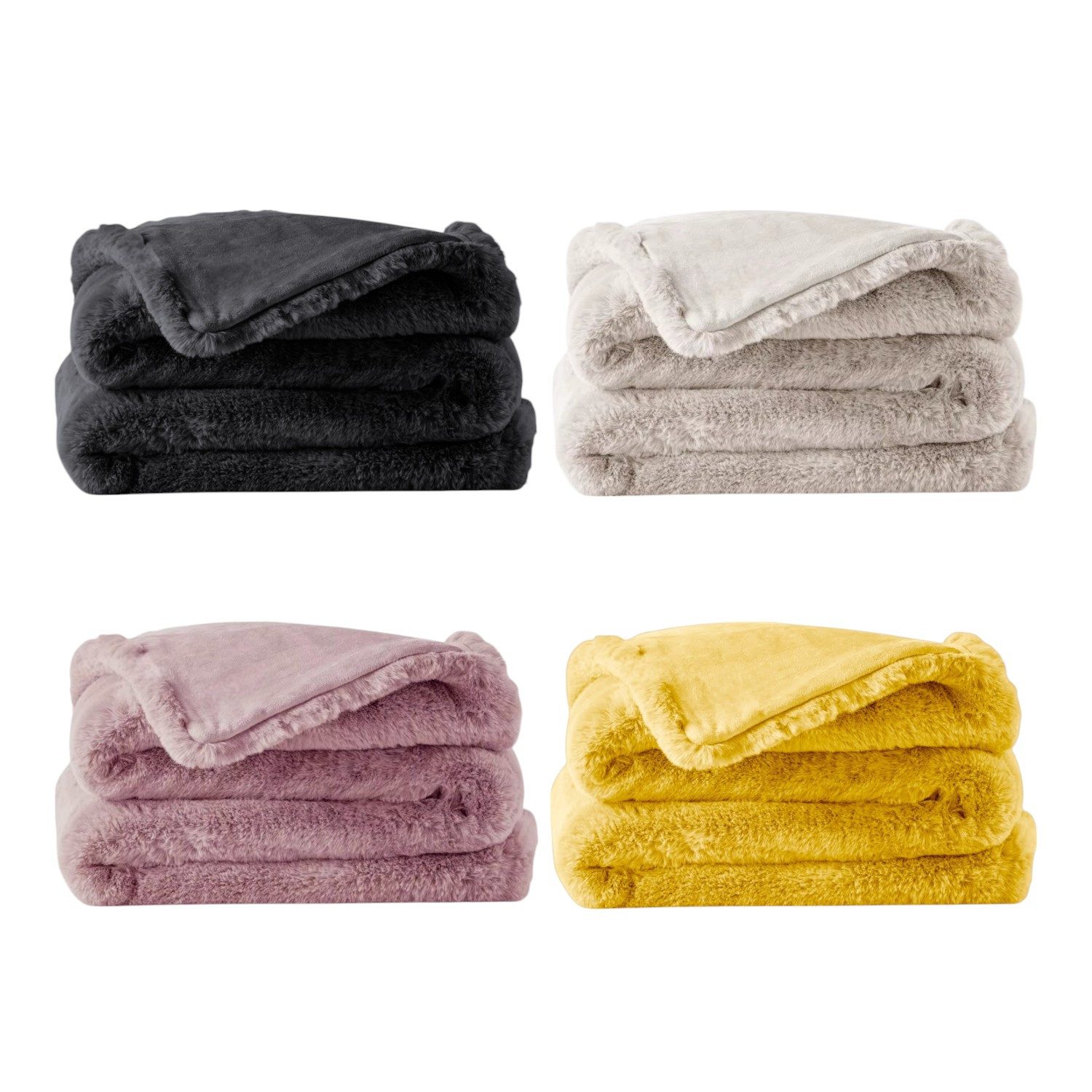 Wohndecke Premium aus Kunstfell » Dicke Hochwertige Decke » Couchdecke 150x günstig online kaufen