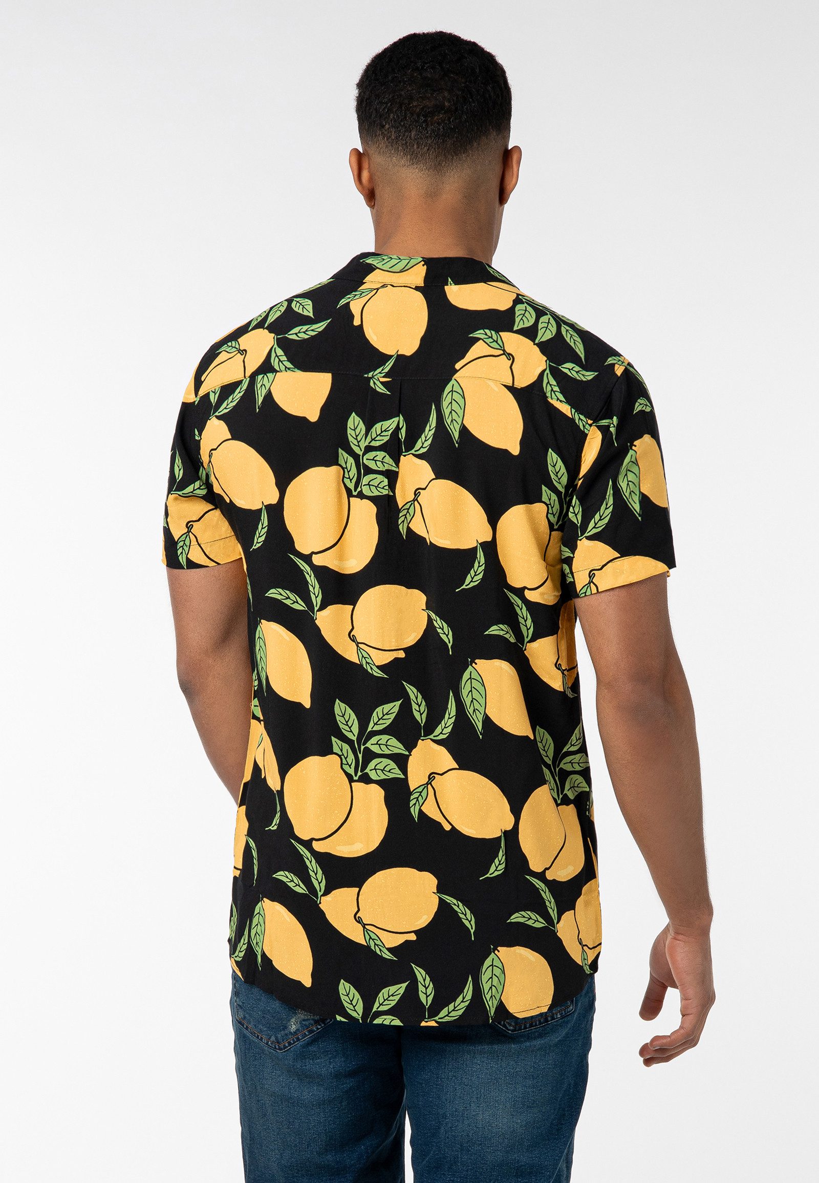 Urban Surface Kurzarmhemd Herren Freizeithemd Allover-Print Tropical Flower günstig online kaufen