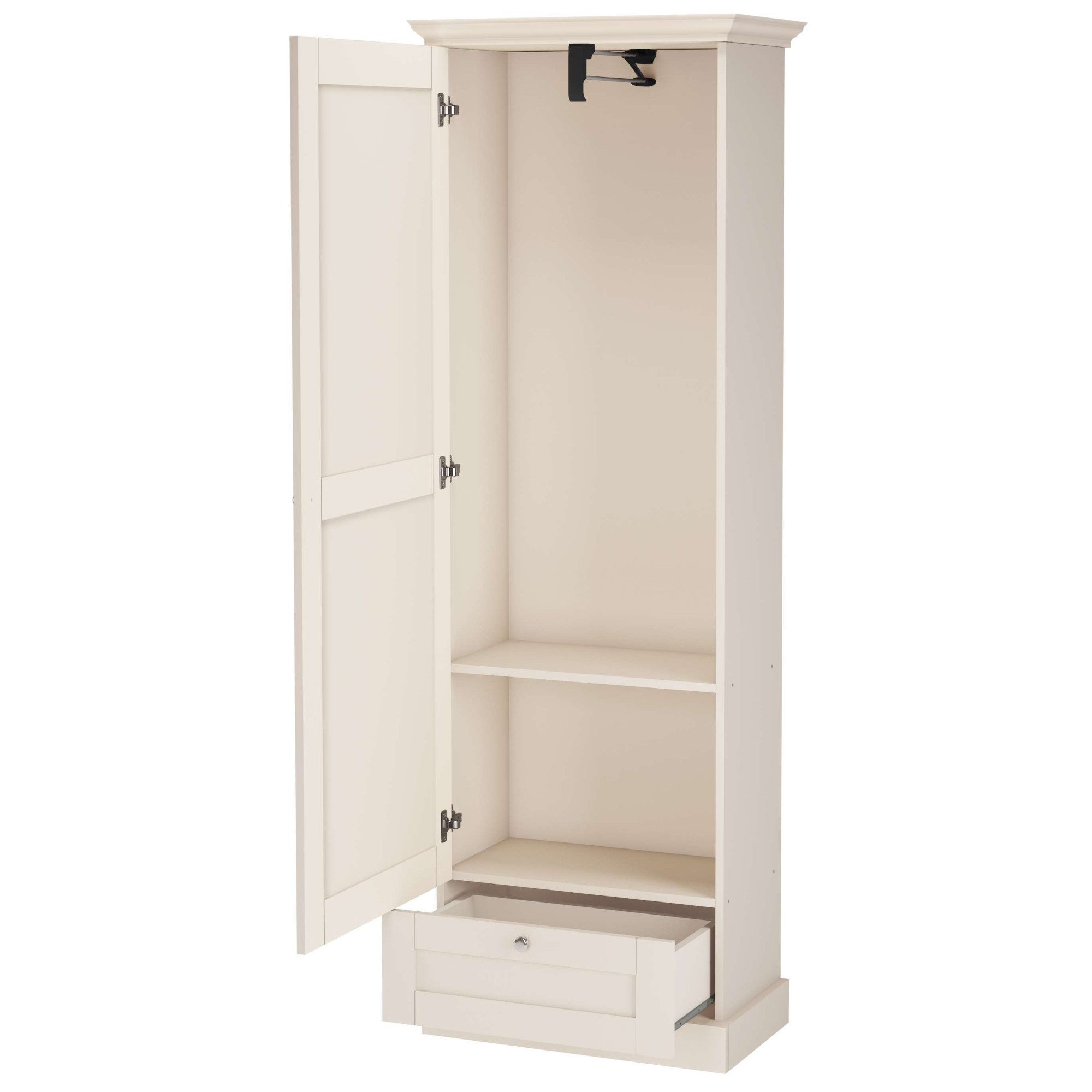 OTTO home Garderobenschrank Binz Flurschrank mit 1 Tür, 1 Schublade und ausziehbare Kleiderstange 1 verstellbarer Einlegebode, Metallknopfgriffe, Höhe 180 cm – Bild 5 von 5