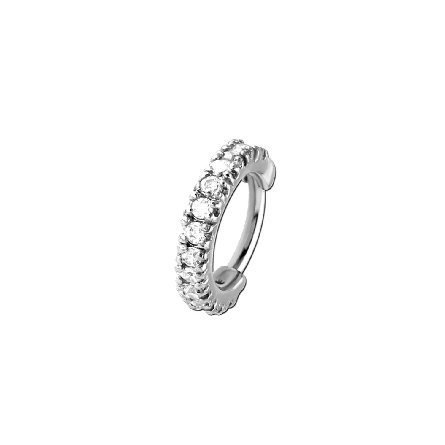 LUCARDI Plug Piercing - Stahl - Silber - Zirkonia - Damen