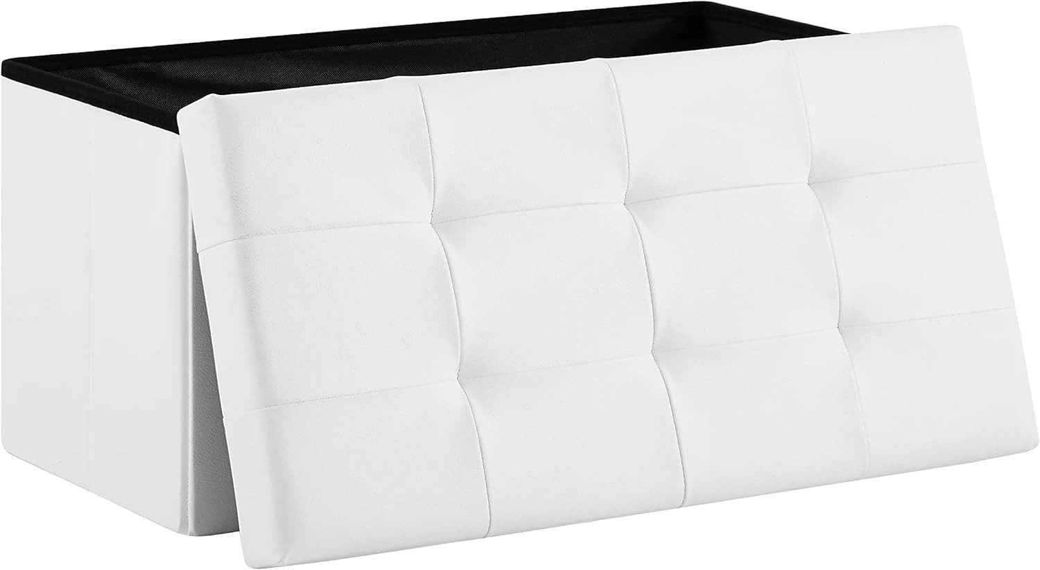 Vida Designs Ottomane Mit Stauraum – Dunkelgraues Leinen, 120x60x45 Cm, Klappdeckel