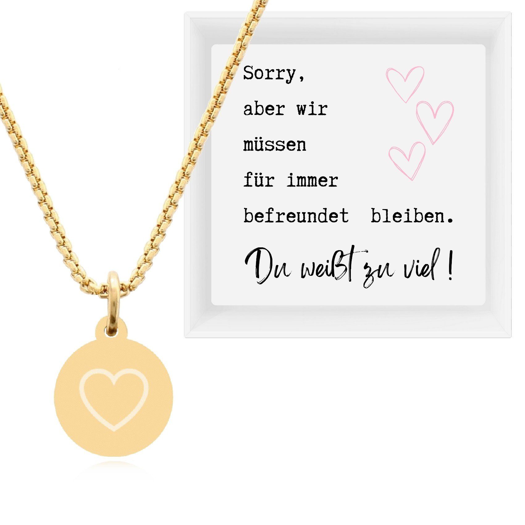 Timando Kette mit Anhänger Freundschaftskette mit lustiger Nachricht