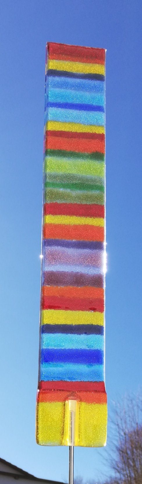 Glas-Stadl Die Glas Fusing Manufaktur Gartenfigur Gartenstecker Design Farbenfroher Sonnenfänger