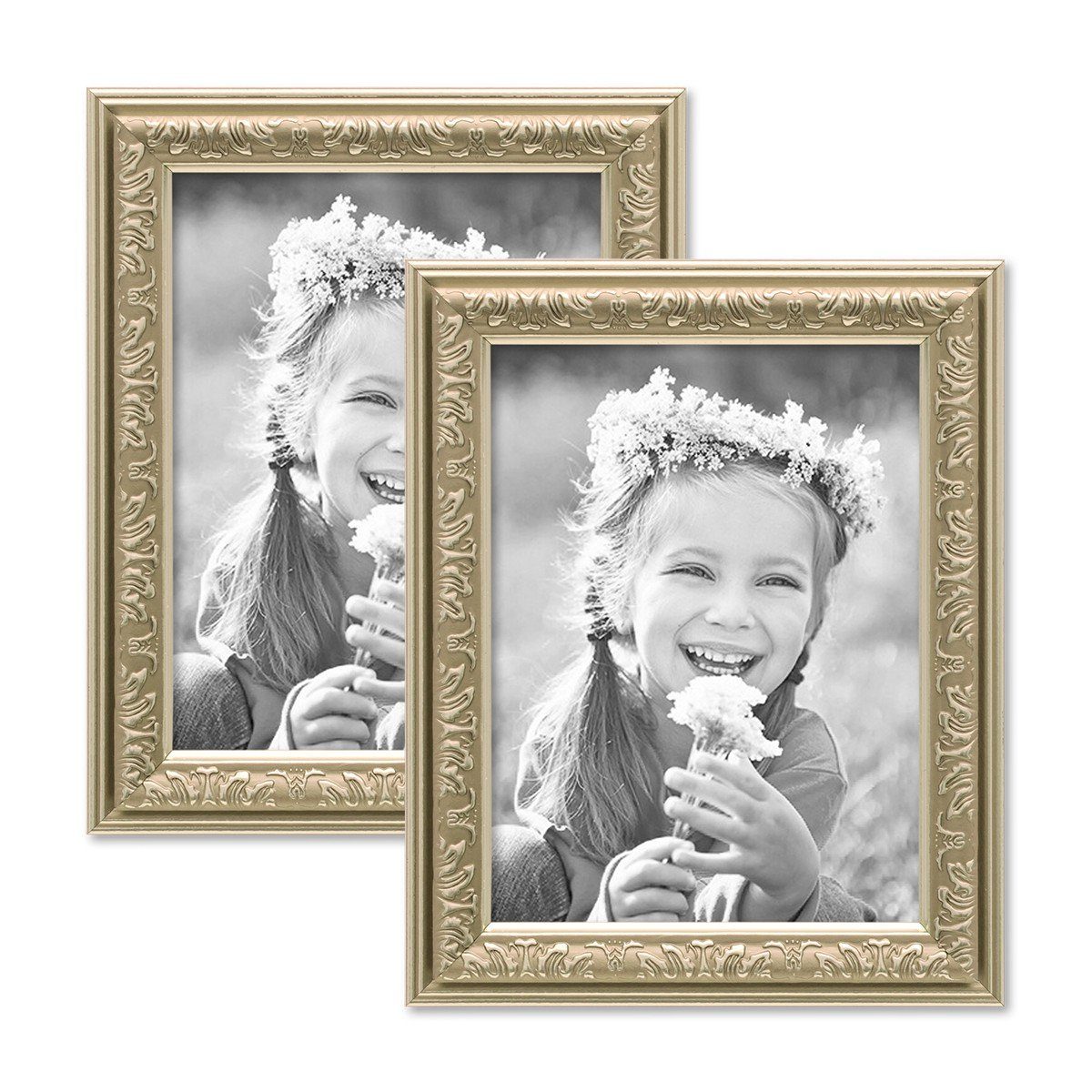 PHOTOLINI Рамки 2er Set Kunststoff-Rahmen im nostalgischen Ornament-Design