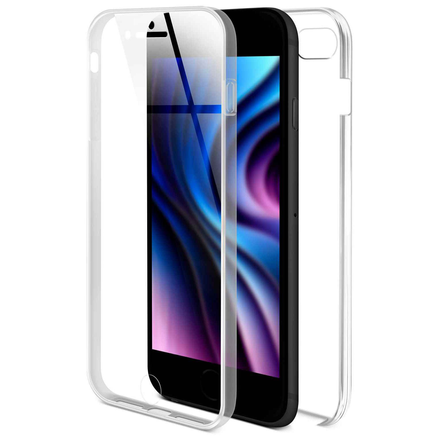 ONEFLOW Handyhülle für iPhone 8 Hülle Komplett Schutz Touch Case 4,7 Zoll, 360 Grad Schutzhülle Transparent Rundumschutz Durchsichtig Beidseitig
