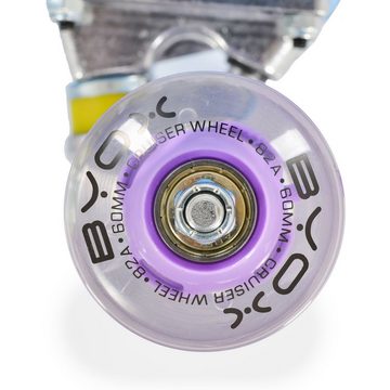 Byox Skateboard Skateboard 26 Zoll mit Griff, PU-Leuchträder ABEC-7 Aluminium 100 kg LED