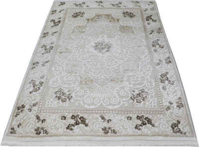 Teppich Lana 350, RESITAL The Voice of Carpet, rechteckig, Höhe: 11 mm, Kurzflor, Ornamente, Hoch-Tief-Struktur, Esszimmer, Wohnzimmer
