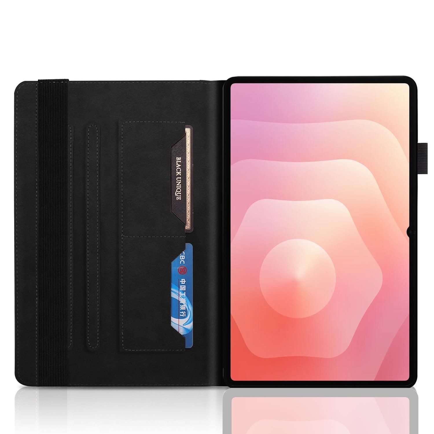 Wigento Tablet-Hülle Für Samsung Galaxy Tab S11 Ultra Baum Design Kunstleder Tasche Schwarz, Baum Design Hülle mit Standfunktion und Kratzschutz