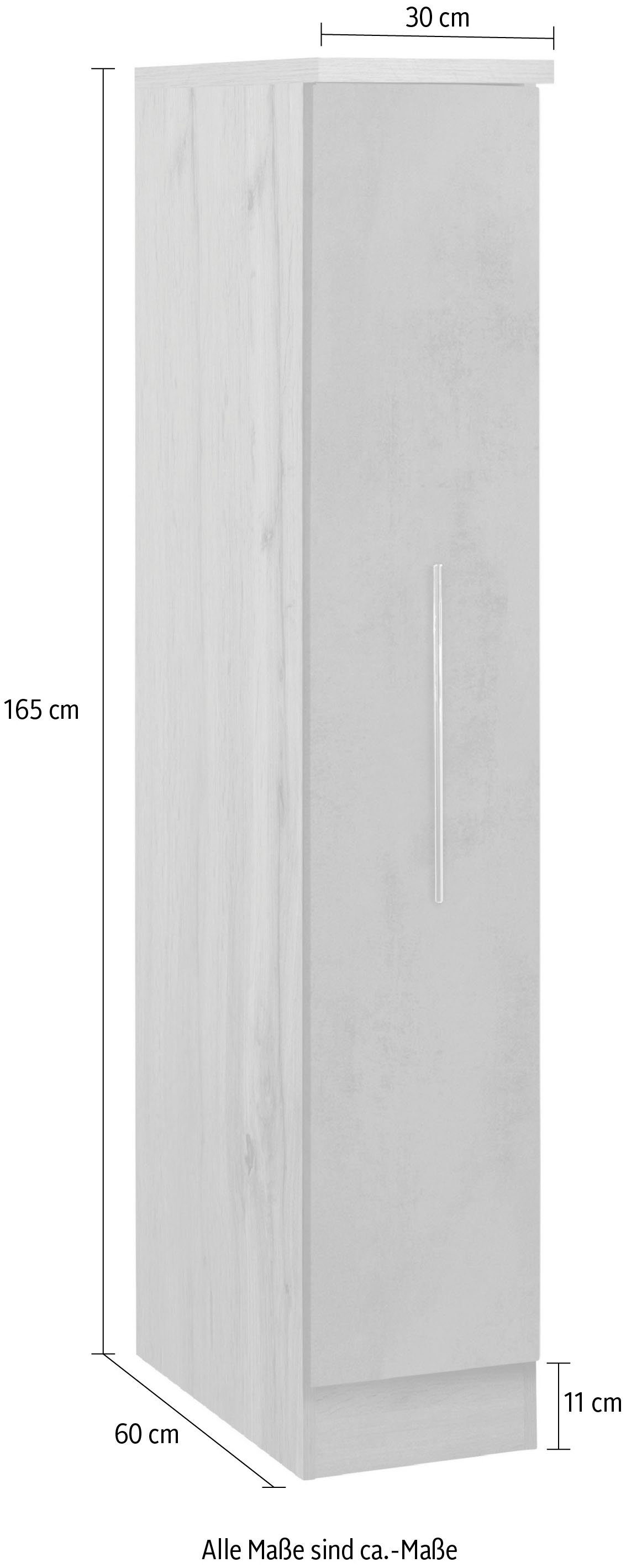 HELD MÖBEL Apothekerschrank beton Oxid/wotaneichefarben Ablagen mit Samos 3 | grafit