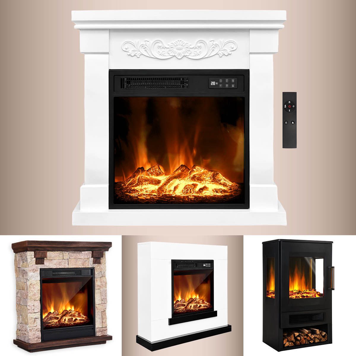 AMBINESS Elektrokamin 2 Heizstufen, 900W - günstig online kaufen