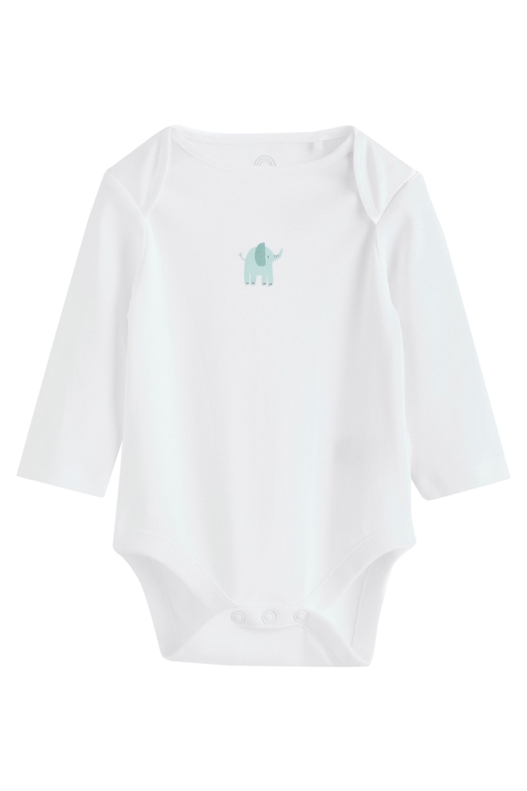Next Langarmbody 5er-Pack Baby Elefant Langarm-Bodysuits (5-tlg)