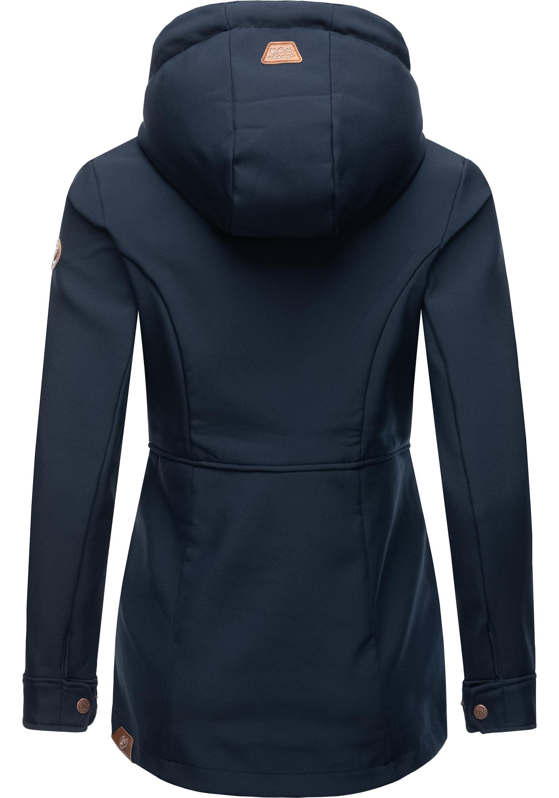 Ragwear Softshelljacke Yba sportliche Damen Outdoorjacke mit Kapuze