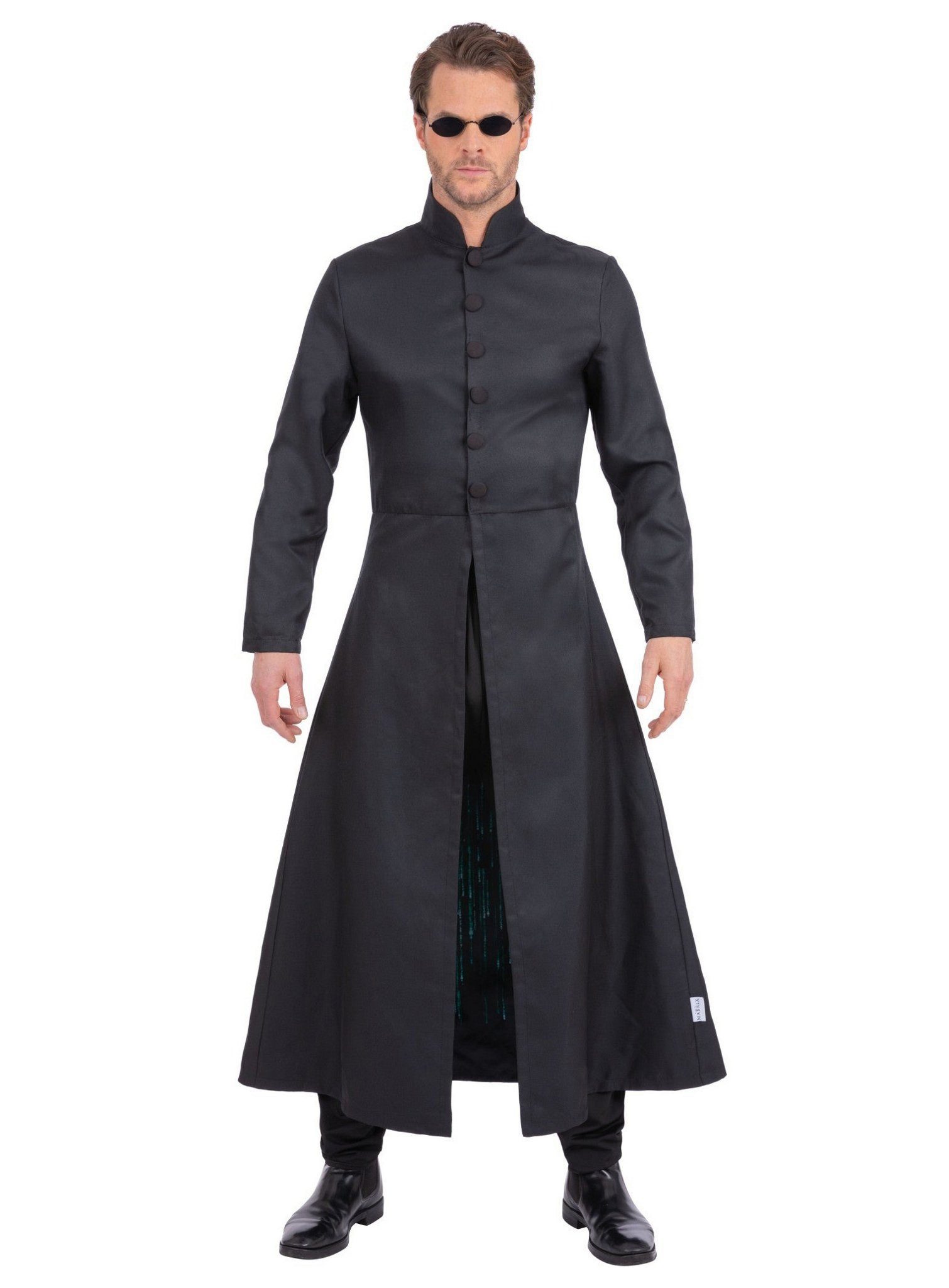 Smiffys Kostüm Matrix – Neo Mantel, Der ikonische, schwarze Matrix Mantel für Männer und Frauen