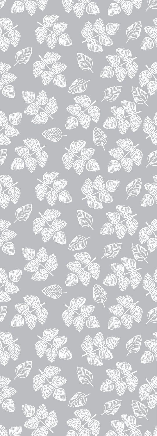 glatt, Tapete natürlich, St), queence Vinyltapete Blätter mit Selbstklebende (1 Motiv herbstlichem 90x250cm grau-weiß,