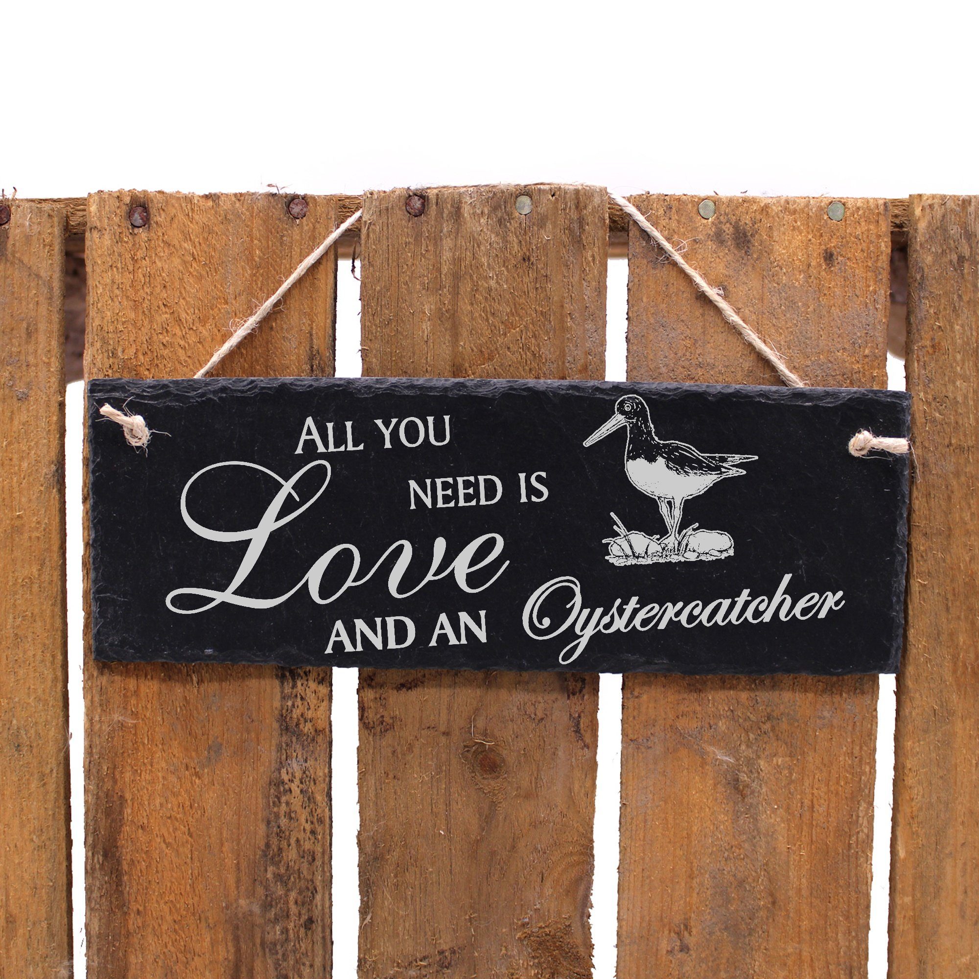 Dekolando Hängedekoration Austernfischer 22x8cm All need Love an is you and Oystercatcher
