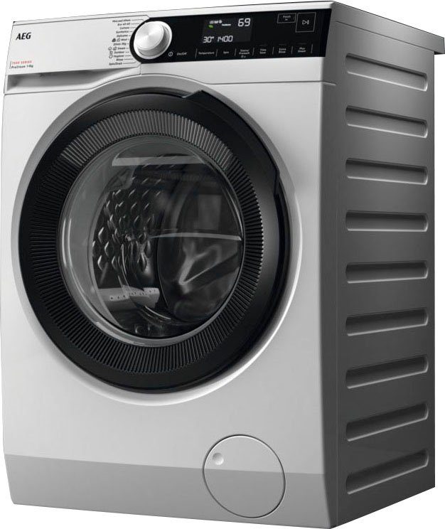 AEG Waschmaschine LR7A70690, 9 Wasserverbrauch weniger kg, ProSteam U/min, % 96 - 1600 für Dampf-Programm