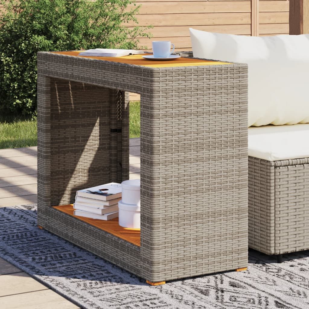 vidaXL Gartentisch Garten-Beistelltisch mit Holzplatte Grau günstig online kaufen
