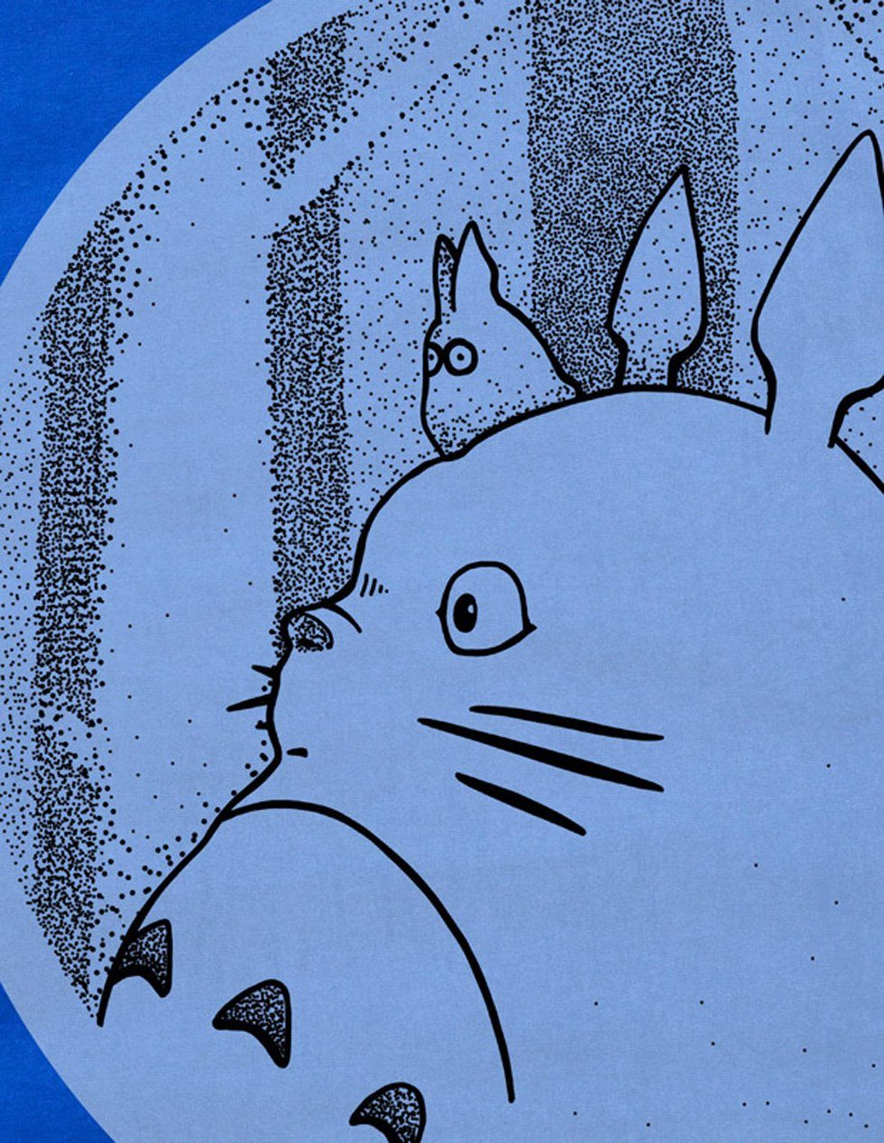 anime tonari no Herren neko mein T-Shirt Dot nachbar Totoro blau style3 Print-Shirt