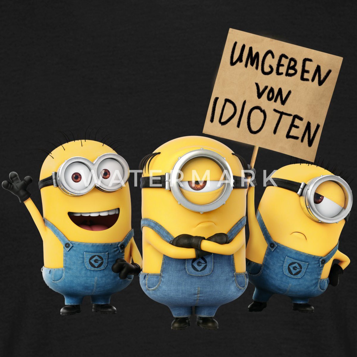 Spreadshirt T-Shirt Minions Umgeben Von Idioten Despicable Me Männer T-Shirt (1-tlg)