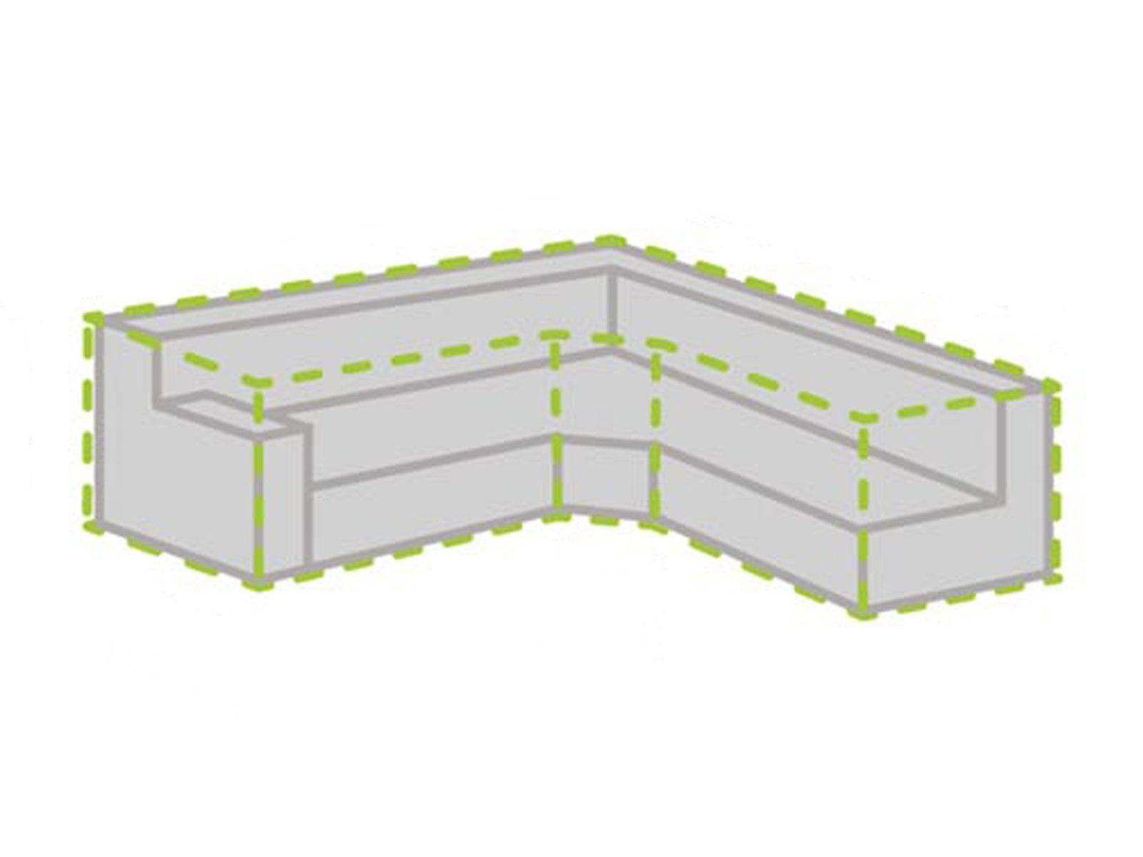 PEREL Gartenmöbel-Schutzhülle (1-St), Abdeckung Lounge-Möbel Wasserfeste Abdeckhaube L-Form 275x275x100cm