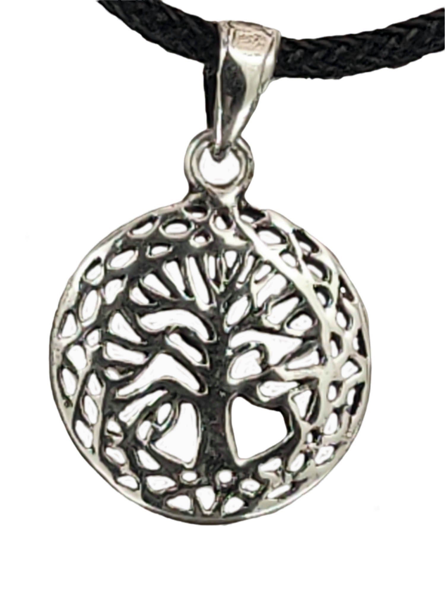 Leather of Anhänger Silber Weltenbaum Baum Kiss Lebensbaum 925 Keltenknoten Kettenanhänger Yggdrasil