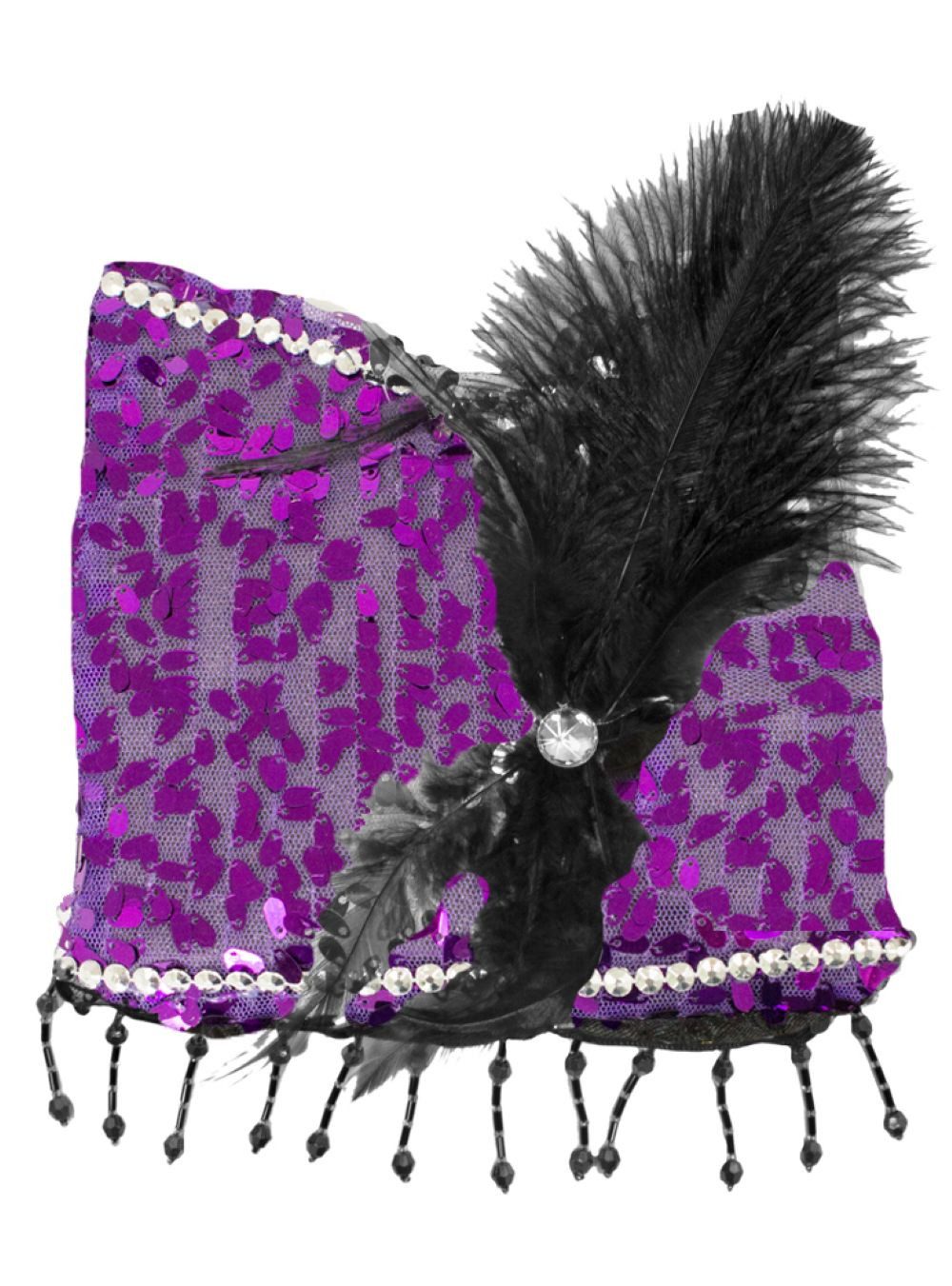 Kostüm Charleston Pailletten Handtasche, Lila