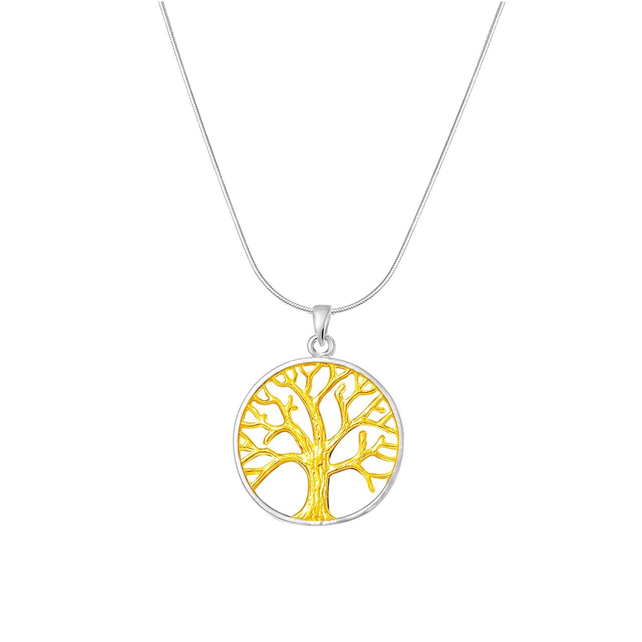 ALEXANDER YORK Kette mit Anhänger TREE OF LIFE in gold, 2-tlg., 925 Sterling Silber