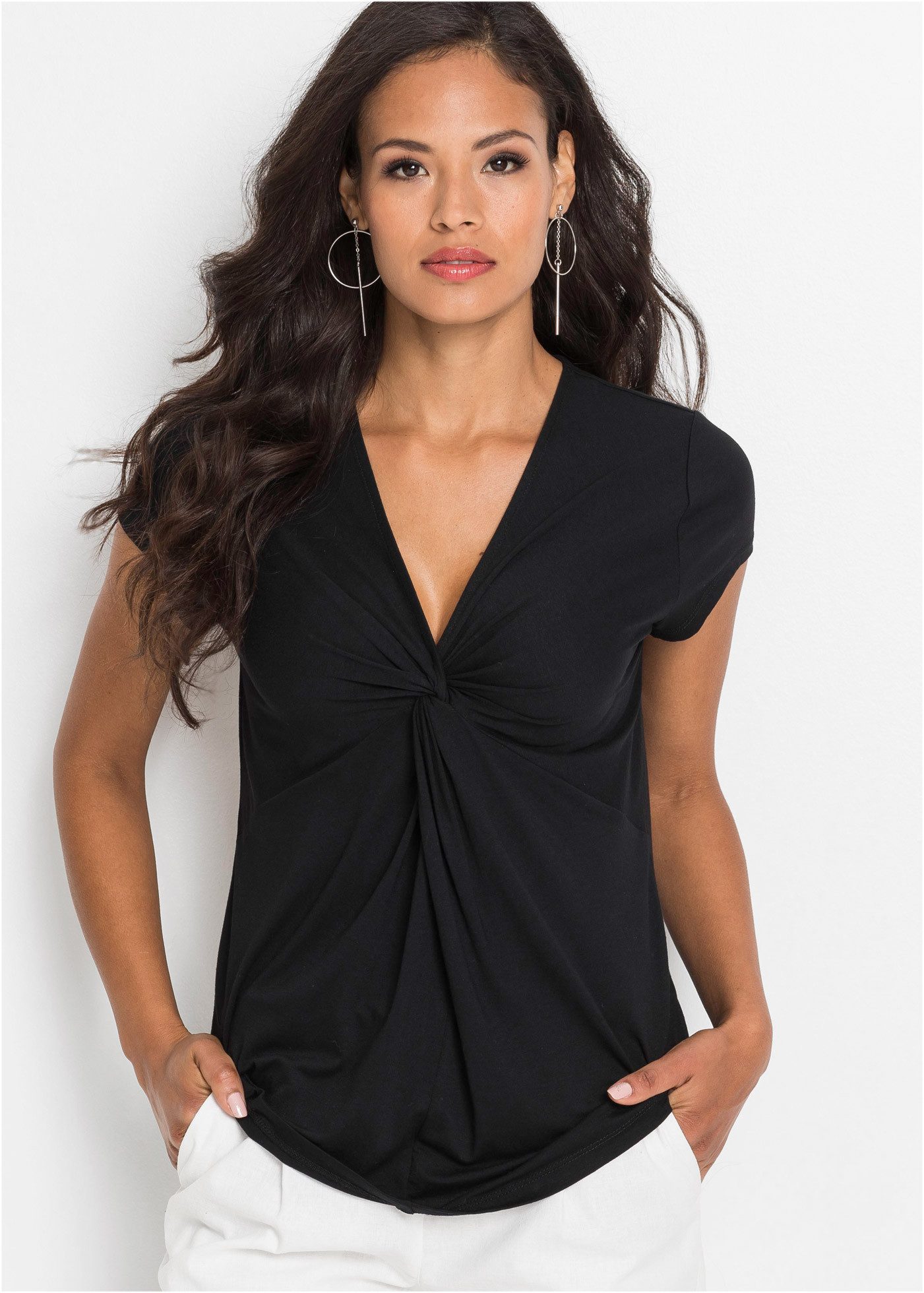 bonprix T-Shirt mit modischem Knoten-Detail