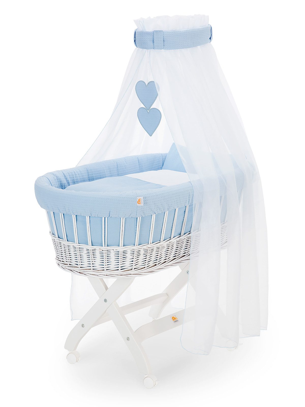 FabiMax Stubenwagen weiß lackiert, Komplettset, Komplettset, Musselin & Waf günstig online kaufen