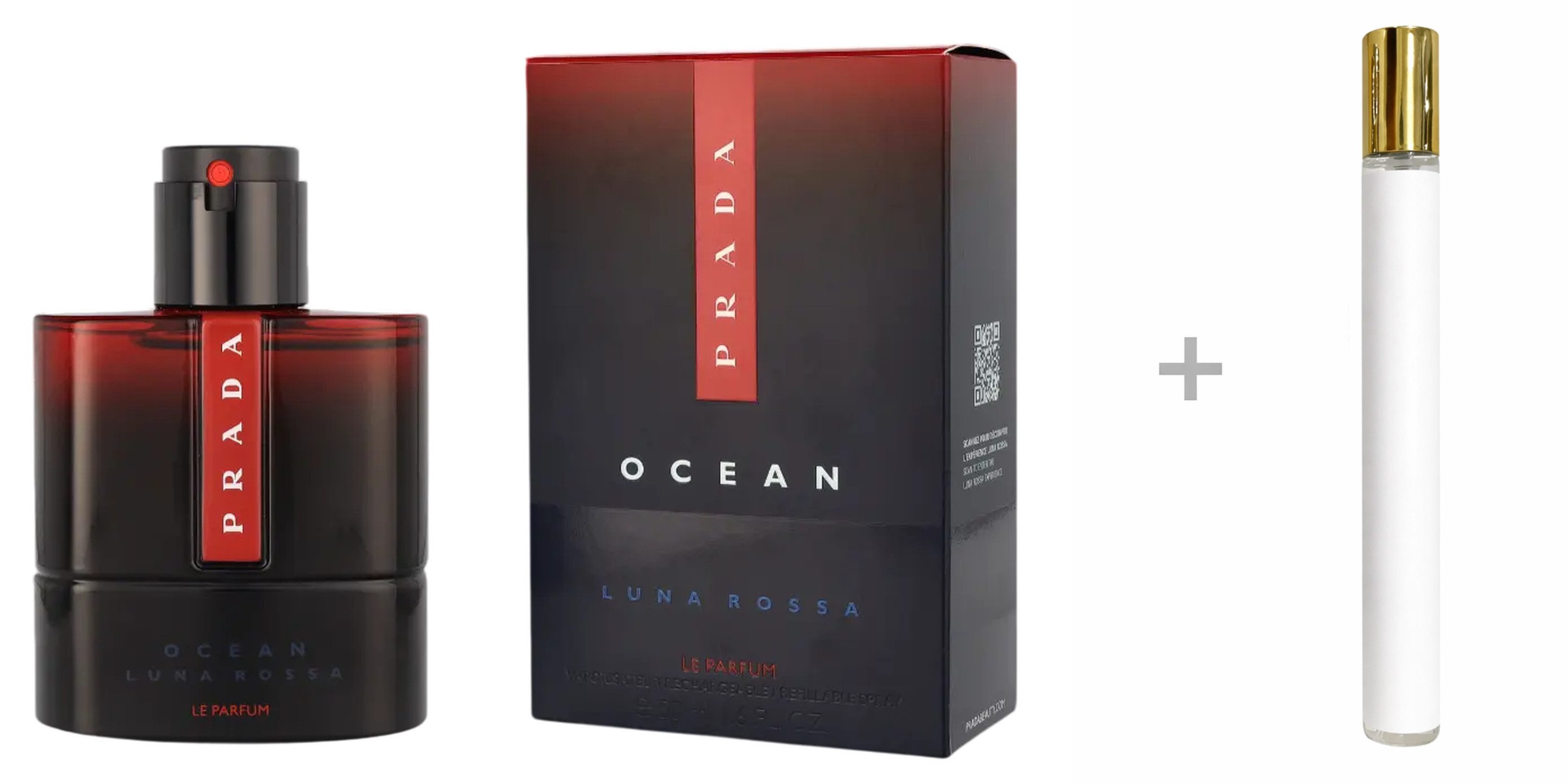 PRADA Duft-Set Luna Rossa Ocean Le Parfum Herren Spray mit Reiseduft, Frisch-würziger Duft mit Eichenholz, Safran und Zitrone