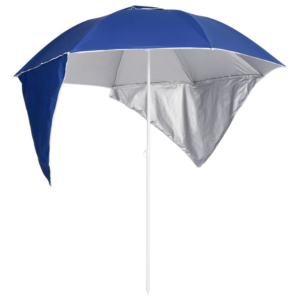 Sonnenschirm Strandschirm mit Seitenteilen Blau 215 cm