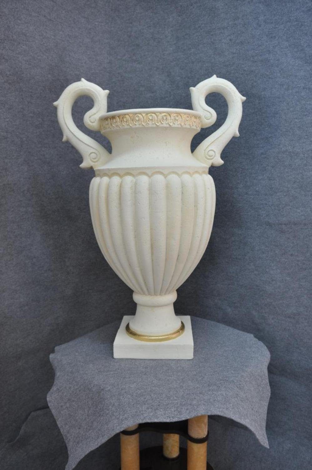 Weiß XXL Blumen Skulptur Pokal JVmoebel Schalen Kelch Vasen Design Vase Schale Boden