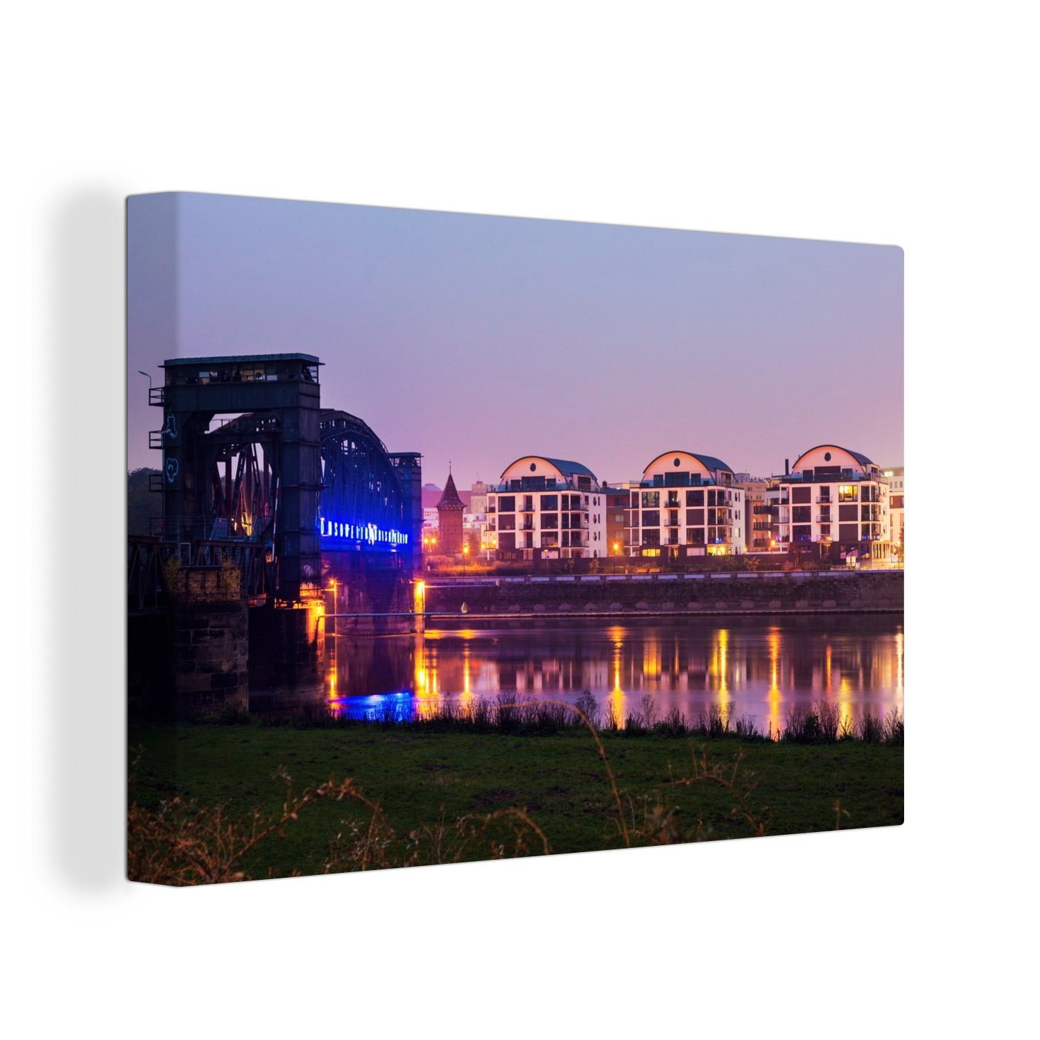 OneMillionCanvasses® Leinwandbild Architektur in der deutschen Stadt Magdeburg, (1 St), Wandbild Leinwandbilder, Aufhängefertig, Wanddeko, 30x20 cm | Leinwandbilder