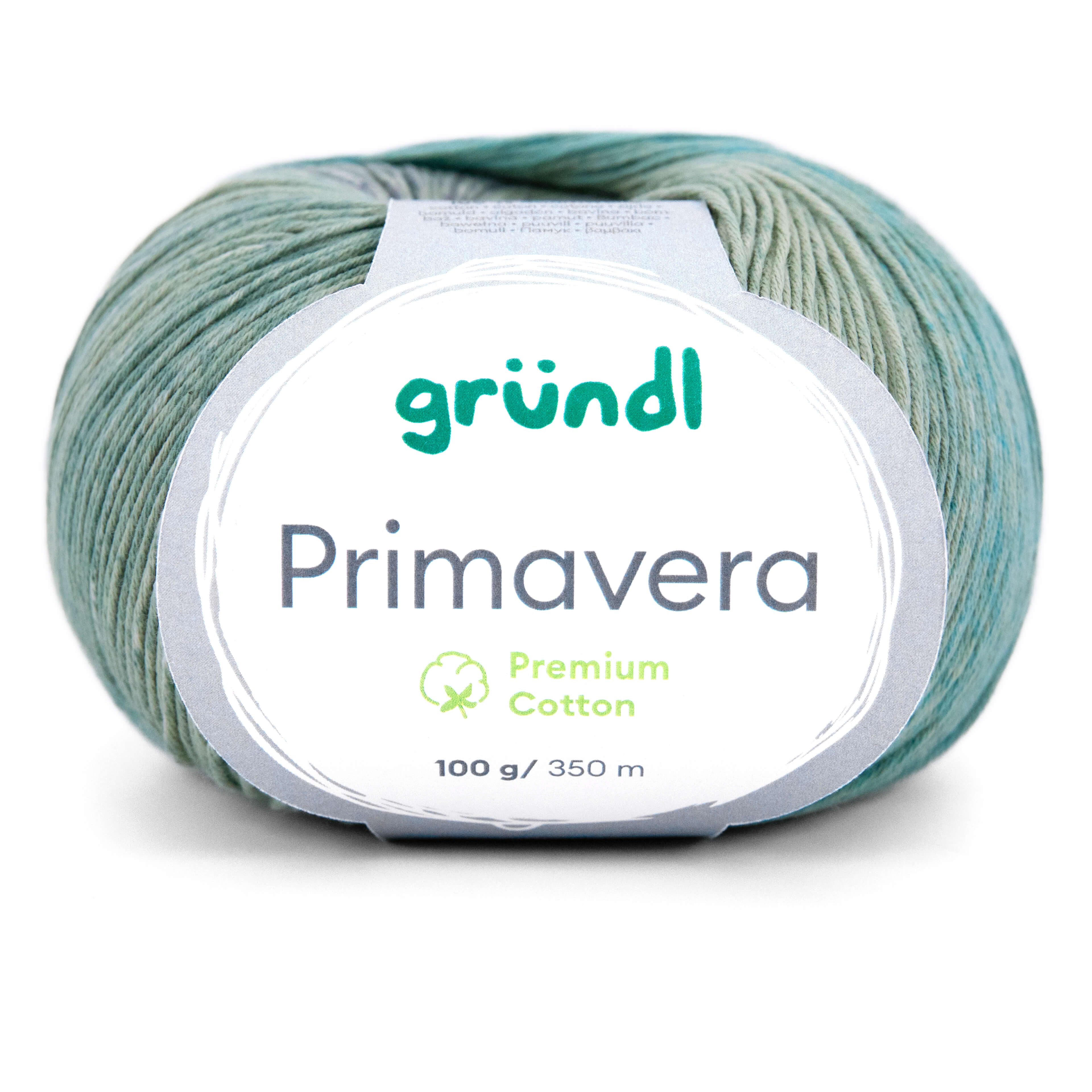 Gründl Primavera Baumwollgarn zum häkeln und stricken 100g Häkelwolle, 350 m (Strickgarn, Strickwolle, Farbverlaufsgarn), 100% Baumwolle