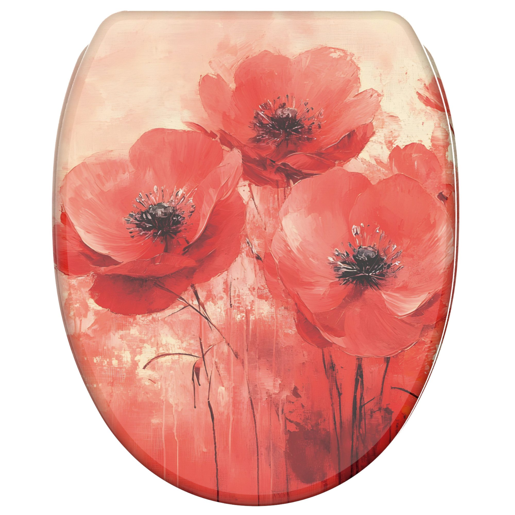 Sanilo WC-Sitz Poppy mit Absenkautomatik & Quick Release, Premium Toilettendeckel, abnehmbar, leichte Montage von oben