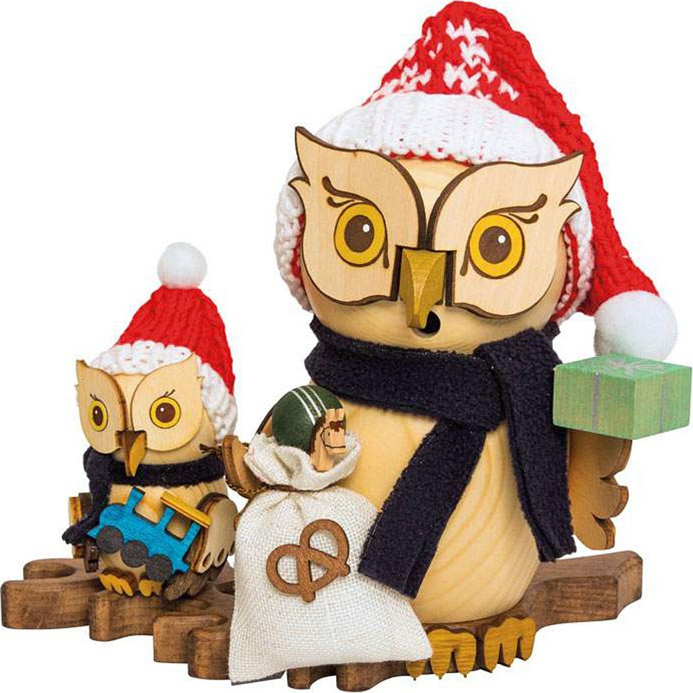 Kuhnert Räuchermännchen Räuchereule Weihnachtsmann mit Kind (15cm) von Drechslerei Kuhnert