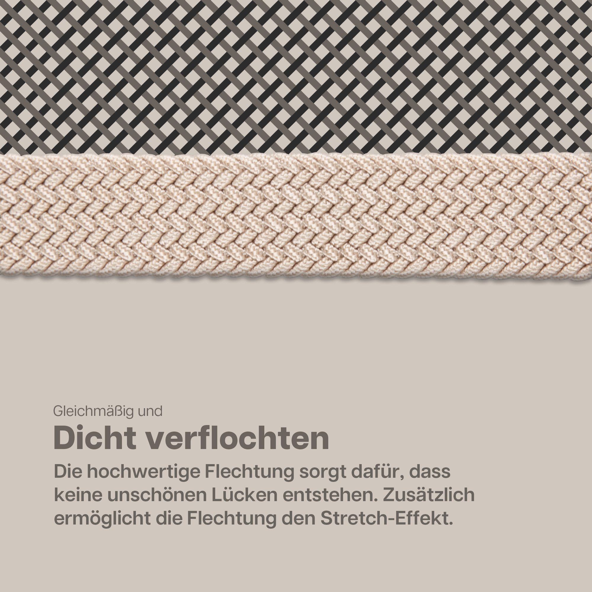 hemmy Fashion Stretchgürtel geflochten aus Stoff (1-St) 16 verschiedene Farben/Designs, 3 Größen, ohne Löcher, stufenlos